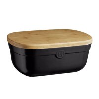 Emile Henry Fusain Brottopf mit Holzdeckel Schneidbrett