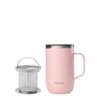Qwetch Isolier-Teebecher 470 ml Edelstahl pastell rosa