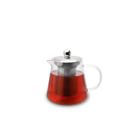 Weis Teekanne Borosilikatglas gerillt mit Teefilter 0,8 ltr.
