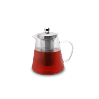 Weis Teekanne Borosilikatglas gerillt mit Teefilter 1,2 ltr.