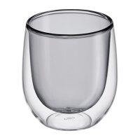 Cilio Kaffee-Glas Verona 150 ml doppelwandig grau 2er Set